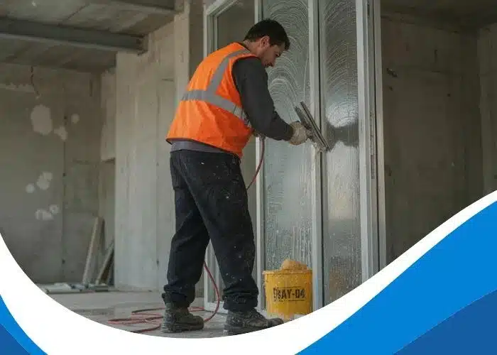 Lavage des vitres, cadres et embrasure après rénovation dans un immeuble